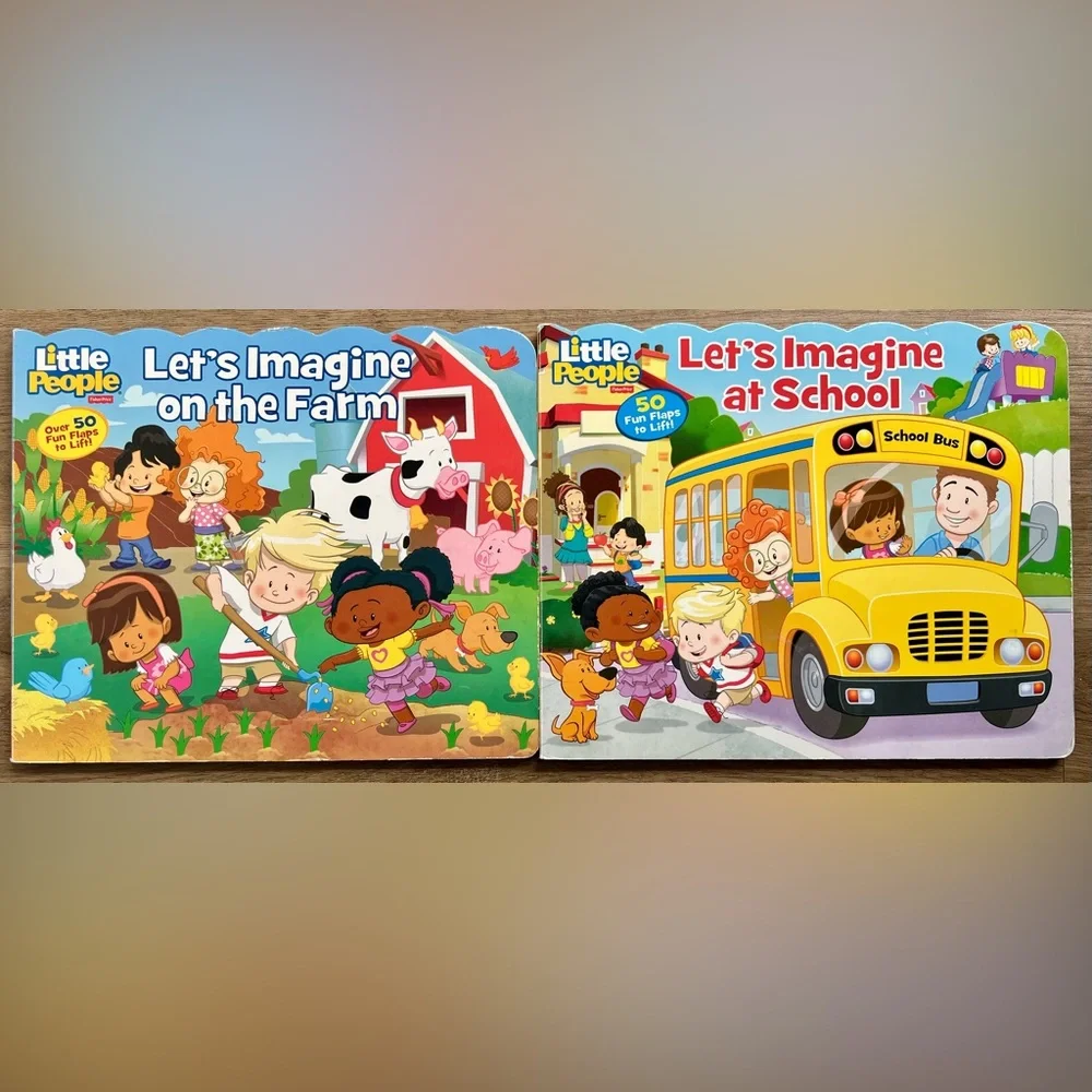 Little People Lift the Flap Books: Let's Imagine at School & on the Farm